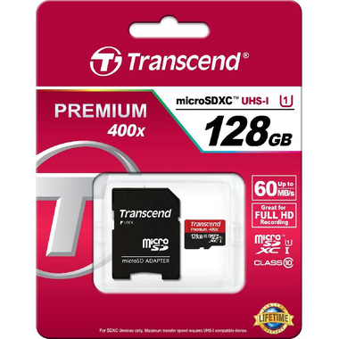 ذاكرة من نوع Transcend Premium 400x microSDXC